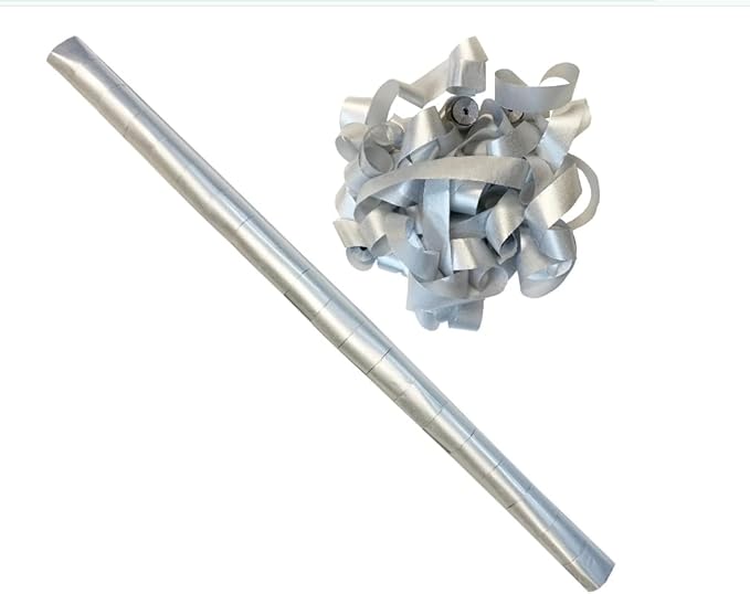 Ultimate Confetti - Silver Shimmer Tissue Paper Streamers - 20 Rolls (1" x 30')
