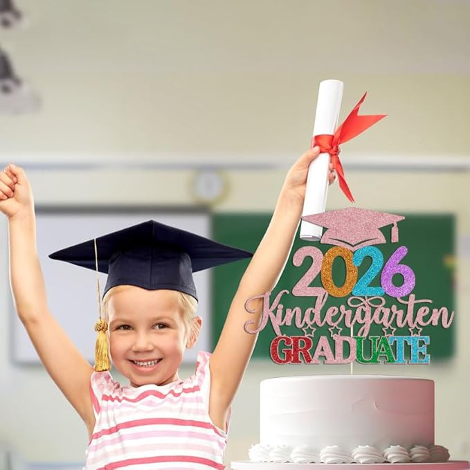 Kindergarten Grad Cake Topper,2026 Graduation Cake Topper,Peace Out Kindergarten Next Stop 1st Grade cake Decorations,2026Kindergarten Graduation Party Decorations Supplies
