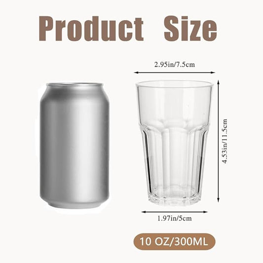 6 Pcs Plastic Tumblers, Unbreakable Water Cups, Reusable Drinking Cup for Kids and Adults, Stackable Acrylic Glasses for Camping Picnic Party Juice Cocktail Whiskey Wine (6pc-clear-300ml/10oz)