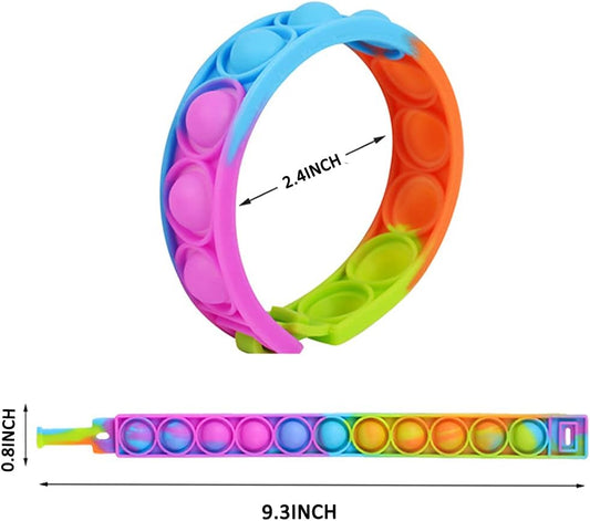 60 Pcs Pop Bracelet Bubble Fidget Sensory Toys for Party Favors, Pop Keychain Bulk for Classroom Prizes, Easter Egg Basket Stuffers Christmas Valentine Gifts for Kids Students