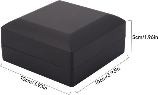 HooAMI Bracelet Box with LED Light, Black Velvet Bangle Boxes Jewelry Gift Box Storage Case Organizer Holder for Birthday, Wedding, Valentine's Day, Anniversary