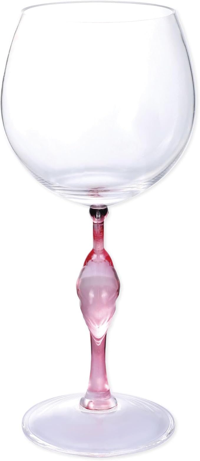 Supreme Housewares Flamingo Stem Wine Glasses, Pink Flamingo-Shaped Reusable Shatterproof Acrylic Glass for Red or White Wine, Poolside, Outdoors, Parties, 20 oz, Set of 2