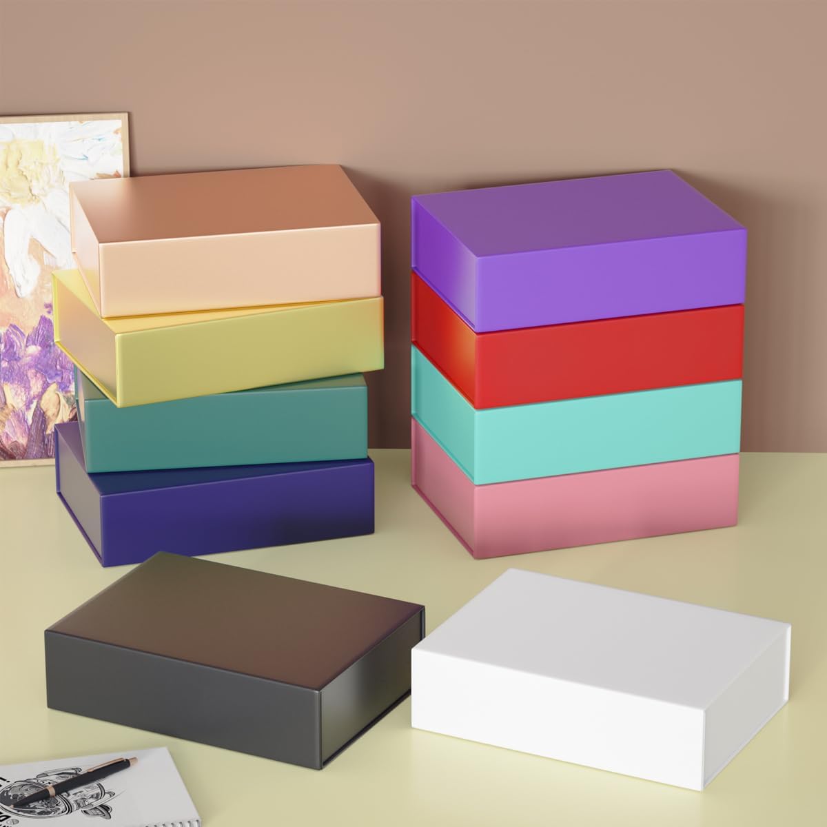 Gold Gift Boxes 11.9" x 8.5" x 3.3" with Magnetic Closure Lid Gift Box for Presents,Bridesmaid Gifts Boxe,Cute Boxes,Birthday Gift Box,Luxury for Gift Packaging, Magnetic Gift Boxe for Wrapping Gifts