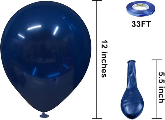 KBZVNAF Navy Blue Latex Party Balloons - 50 Pack 12 inch Round Helium Navy Balloons for Graduation Baby Shower Birthday Wedding Party Decorations