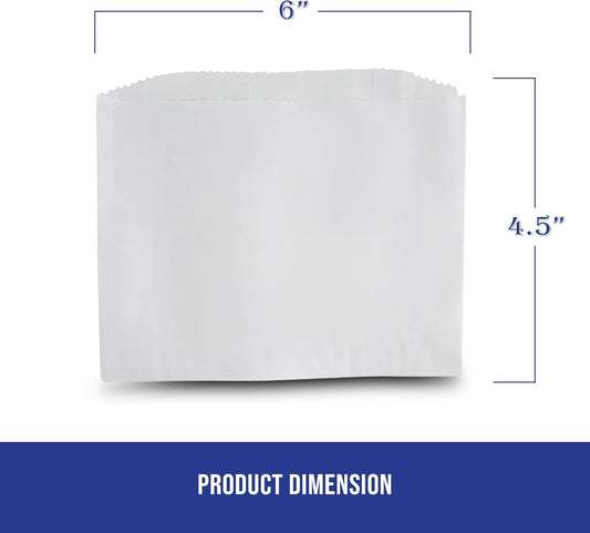MT Products White Wax Cookie Bags 6" x 4.5" - Grease Resistant Paper Bakery Bags - Pack of 450