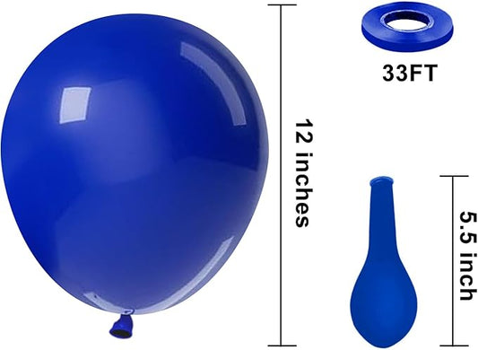 KBZVNAF Royal Blue Latex Party Balloons - 50 Pack 12 inch Helium Matte Blue Balloons for Birthday Wedding Baby Shower Graduation Gender Reveal Party Decorations