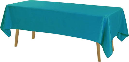 Rectangle Tablecloth 60x102 inch Washable Polyester Fabric Table Cloth for Wedding Party Dining Banquet Decoration(60x102, Caribbean Blue)