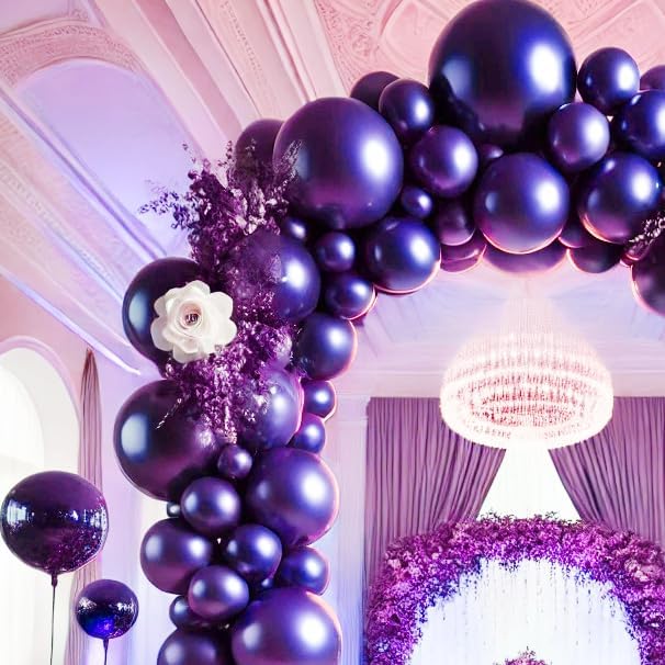 Allgala Deep Purple Balloons 100 Pack 12 Inch for Parties | Helium Grade Bulk Balloon Pack for Birthday Party Decorations, Baby Wedding and Bridal Showers, Christmas Party | Color Balloons for Events