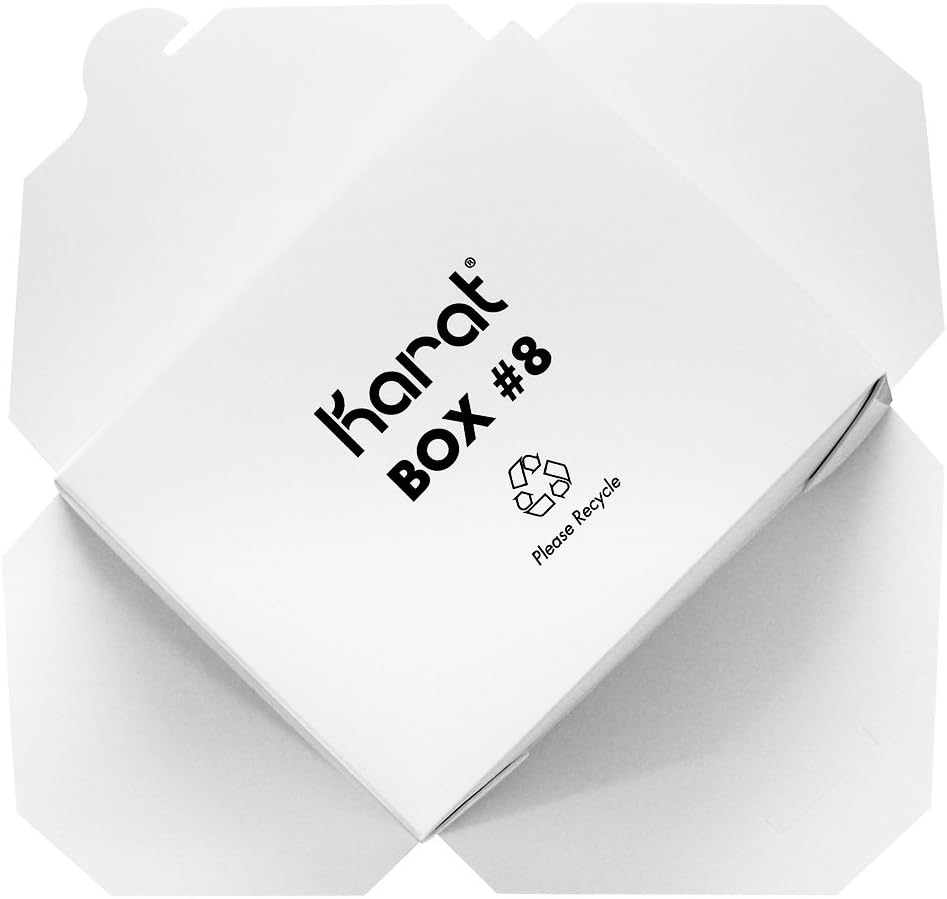 Karat FP-FTG48W 48 fl.oz. 5.9" x 4.6" x 2.4" Fold-to-Go Box #8,.White (Pack of 300)