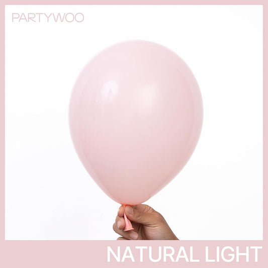 PartyWoo Light Pink Balloons 100 pcs Pink Balloons Different Sizes Pack of 36 18 12 10 5 Inch Pastel Pink Balloon Arch Kit Baby Pink Balloon Garland for Baby Shower Birthday Party Decorations Pink-Q18