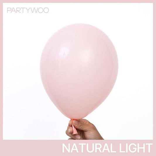 PartyWoo Baby Pink Balloons 140pcs Different Sizes of 18 12 10 5 Inch Pastel Light Pale Pink Balloon Arch Kit for Baby Shower Gender Reveal Wedding Princess Birthday Party Decorations Pink-Q18