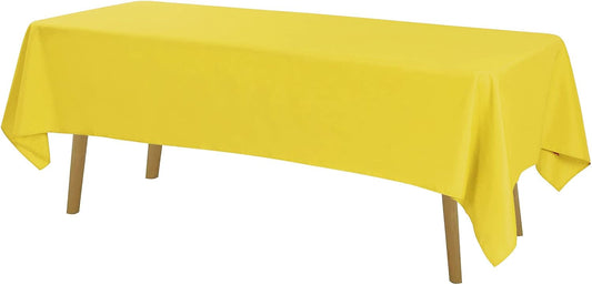 Rectangle Tablecloth 60x102 inch Washable Polyester Fabric Table Cloth for Wedding Party Dining Banquet Decoration(60x102, Yellow)