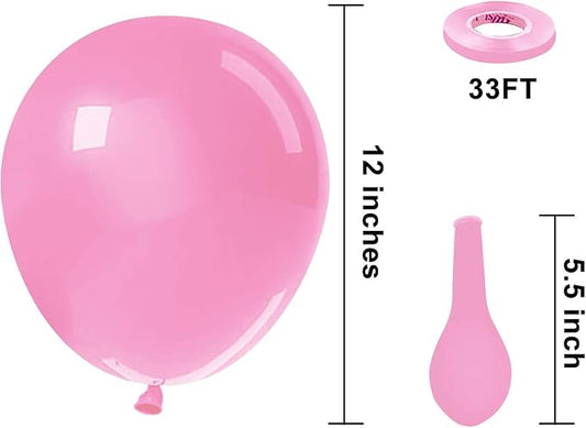 KBZVNAF Pink Balloons Latex Party Balloons - 50 Pack 12 inch Helium Matte Pink Balloons for Birthday Wedding Baby Shower Gender Reveal Party Decorations