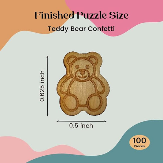 Confetti - Engraved Wood - Rustic Wooden Wedding Decor Party Table Scatter Decorations (Teddy Bear)