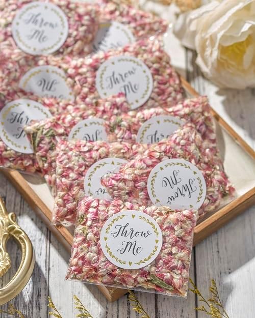 RainbowPana 50 Pack Biodegradable Confetti, Dried Flower Petals, Biodegradable Flower Petals for Weddings, Confetti, Wedding Send Off Ideas, Wedding Exit Ideas - Pink Globe Amaranth …