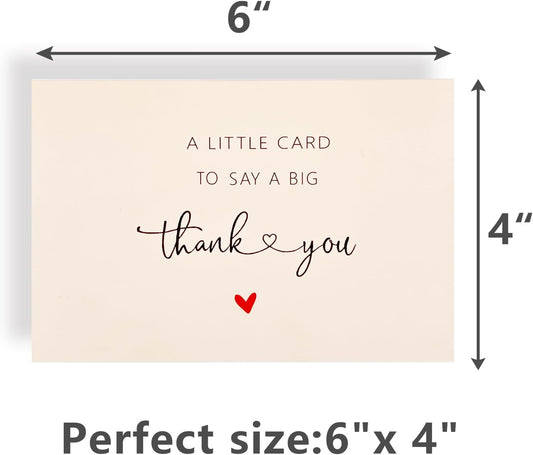 48 Pack Thank You Cards with Envelopes & Stickers, 4×6 Cute Blank Greeting Cards for Baby Shower & Wedding,Boxed Bulk Thank You Notes for Graduation Teachers Business Coworker Employee Appreciation