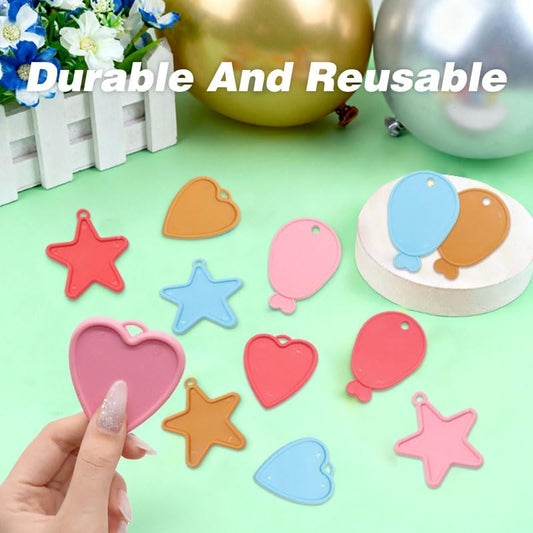 240 Pcs Balloon Weights Plastic Colorful Weights for Balloons for Halloween Birthday Party Christmas Wedding Holiday Celebration Decoration, Balloon Heart Star Shaped