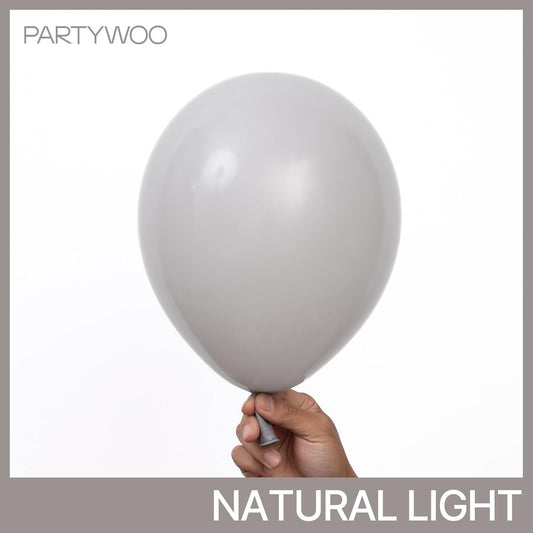 PartyWoo Gray Balloons 100 pcs Different Sizes of 18 12 10 5 Inch Matte Grey Latex Balloon Arch Kit Garland for Baby Shower Gender Reveal Graduation Elephant Birthday Party Decorations Gray-Y71