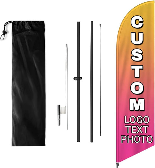 Custom Advertising Feather Flags for Outside Business 4 Sizes Personalized Advertising Flags Custom Logo Flag