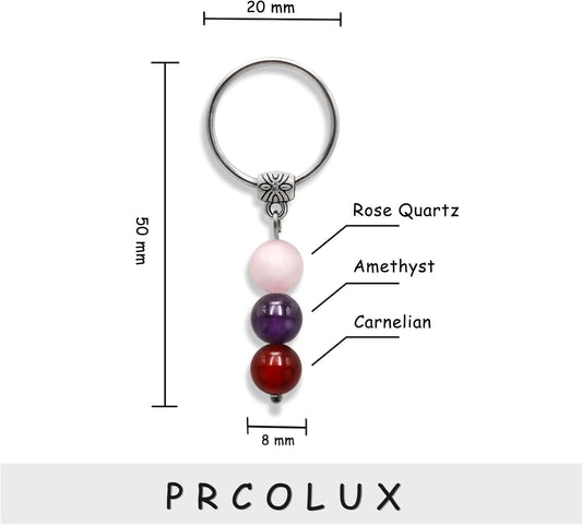 PRCOLUX Natural Healing Crystal Keychain Gifts for Women, Best Friend, Mom, Aunt, Wife Birthday Christmas Graduation Gifts