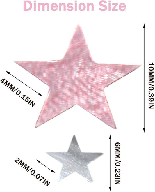 Ruidee 60g Star Confetti Metallic Foil Stars Table Confetti Metallic Foil Stars Sequin for Halloween Birthday Wedding Festival Party DIY(Rose Gold/Silver)