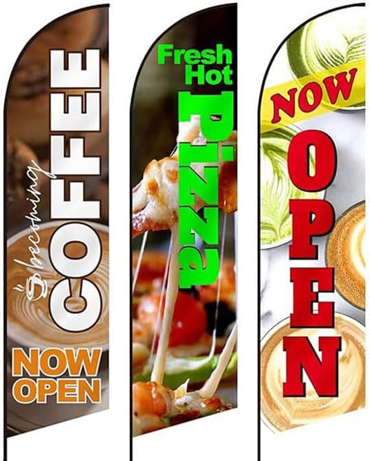 Custom Advertising Flags Custom Banner For Business, Personalized Single/Double Sided Feather Flags With Logo Text Photo, Buisness Open Flag Sign Customized Feather Flag