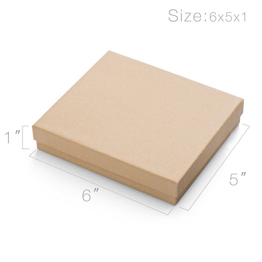 MESHA Brown Jewelry Gift Boxes with Lids 10 PC, 6x5x1 Cotton Filled Jewelry Boxes, Necklace Gift Box, Bracelet Gift Box, Earring Box, Bulk Jewelry Boxes for Shipping, Small Business, Accessories