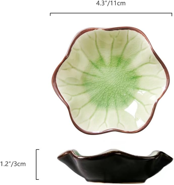 Ice Cracking Leaf Jewelry Dish, Decorative Ring Holder Small Trinket Tray Bowl, Gifts for Daughter Mom Friends, Grass Green.