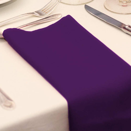 LA Linen 10-Pack Poly Poplin Napkin, Soft Cloth Napkins, Washable Reusable Napkins, Stain and Wrinkle Resistance Table Napkins for Dinner, Wedding, Parties, 18 by 18-Inch, Purple