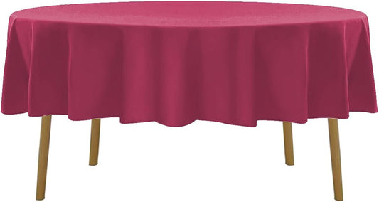 60 inch Round Tablecloth Washable Polyester Table Cloth Decorative Table Cover for Wedding Party Dining Banquet(60 inch,Burgundy)