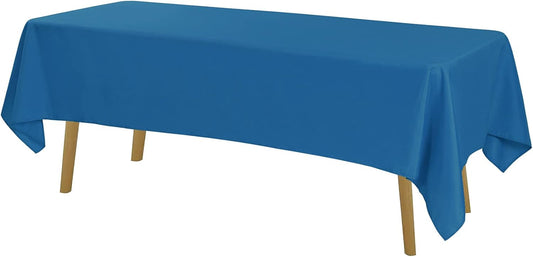 Rectangle Tablecloth 60x120 inch Washable Polyester Fabric Table Cloth for Wedding Party Dining Banquet Decoration(60x120, Mediterranean Blue)