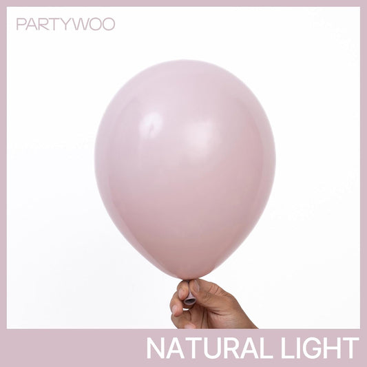 PartyWoo Dusty Pink Balloons 101 pcs 12 Inch Blush Boho Pink Latex Helium Balloons for Graduation Baby Shower Gender Reveal Graduation Wedding Anniversaries Birthday Party Decorations Pink-F54