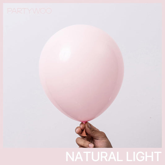 PartyWoo Light Pink Balloons 100 pcs Different Sizes of 36 18 12 10 5 Inch Pastel Baby Pale Light Blush Pink Balloon Arch Kit Garland for Wedding Baby Shower Birthday Party Decorations Pink-Q01