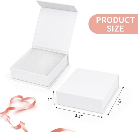 Mirgrime Jewelry Gift Boxes, 20 Pack 3.5x3.5x1 inch Small Jewelry Boxes, Cardboard Jewelry Box for Necklaces Bracelet Earring Ring (White)