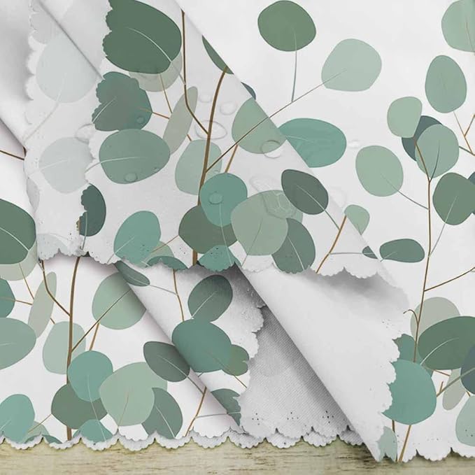 Yibeas Horizontal Eucalyptus Cloth Napkins Set of 4 Soft Floral Ornament with Silver Dollar Eucalyptus Branches Washable and Reusable Dinner Napkins for Weddings Parties 18 x 18 inch