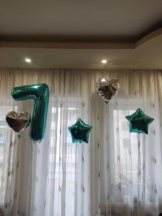 Teal Blue 7 Balloon, Number Balloons 40 Inch, 7th Birthday Decorations for Girls Kids, Party Decoration for Women, Number 7 Balloon