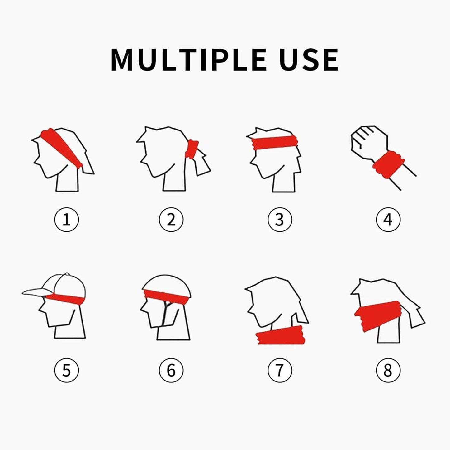 Custom Sports Headband Sweatband Bandana Add Your Photo Logo Text Number, Bulk Customized Unisex Sports Moisture Wicking Breathable Elastic