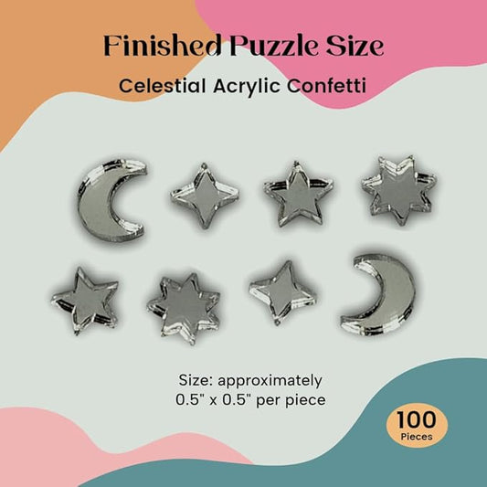 FashionJunkie4Life Celestial Confetti | Mirror Acrylic Laser Cut Table Scatter | Moon & Star Party Decor