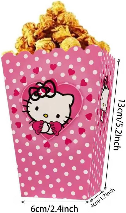 12 Pcs Cat Candy Box Popcorn Box Paper Food Trays Boat Pink Kitty Snack Treat Boxes Candy Cookie Container Decorations for Birthday Party Favor Supplies (red)