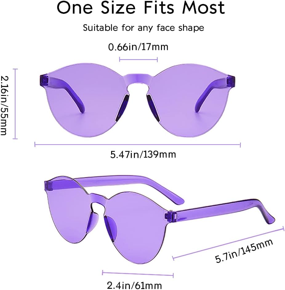 10/20 Pack Star/Heart Shape/Round/Butterfly/Cat Eye/Rectangle/Fire Rimless Tinted Party Sunglasses Color Glasses