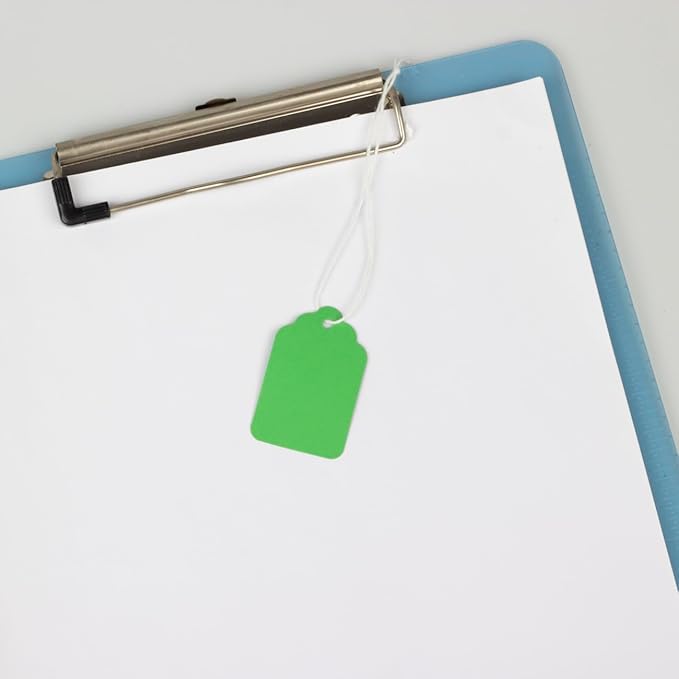 Marking Tags with String Attached, 500pcs Paper Hang Tags for DIY, Crafts & Small Businesses Gift Decorations Product Jewelry Clothing(1.88"x1.18", Green)