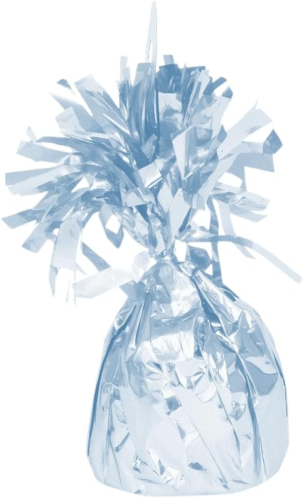 White Foil Balloon Weight (4.5" x 2.25") 1 Count, Adorable Party Essential For Parties & Events