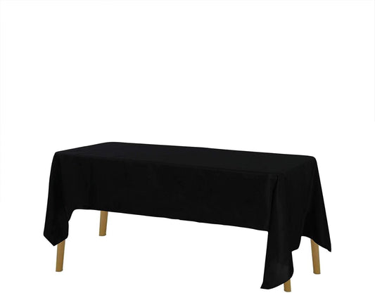 Rectangle Tablecloth 60x84 inch Washable Polyester Fabric Table Cloth for Wedding Party Dining Banquet Decoration(60x84, Black)
