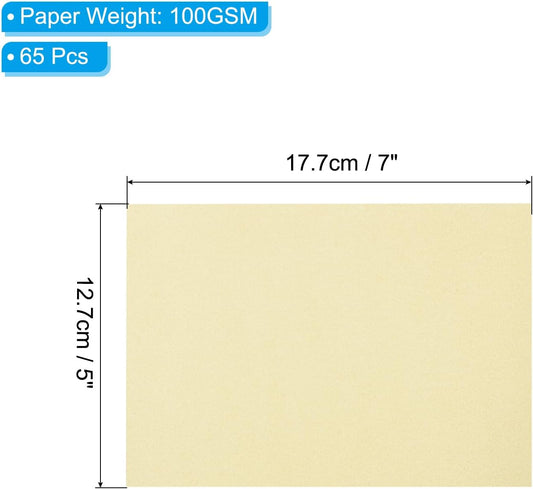 PATIKIL 65 Sheets Vellum Paper 5x7, Vellum Paper Printable Translucent Paper 100GSM for Invitations Printing, Light Gold