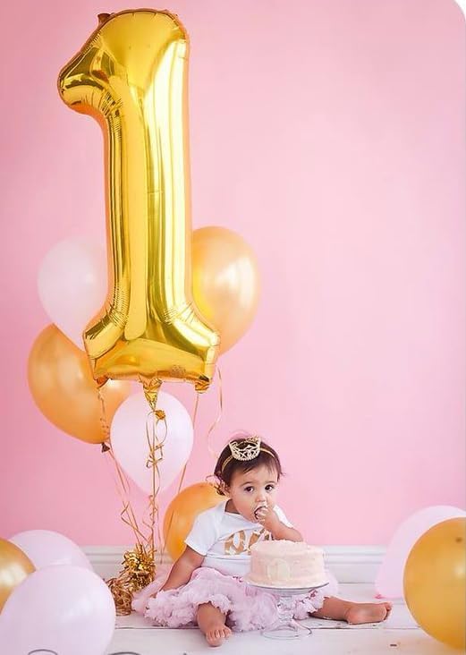Gold Number 25 Balloon 40 inch, 25 Number Balloons, 25th Gold Birthday Decorations, 25 Year Old Women Men Golden Party Supplies