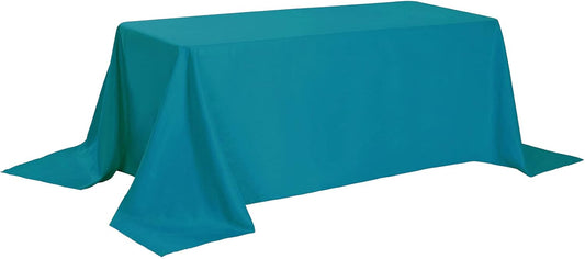 Rectangle Tablecloth 90x132 inch Washable Polyester Fabric Table Cloth for Wedding Party Dining Banquet Decoration(90x132, Caribbean Blue)