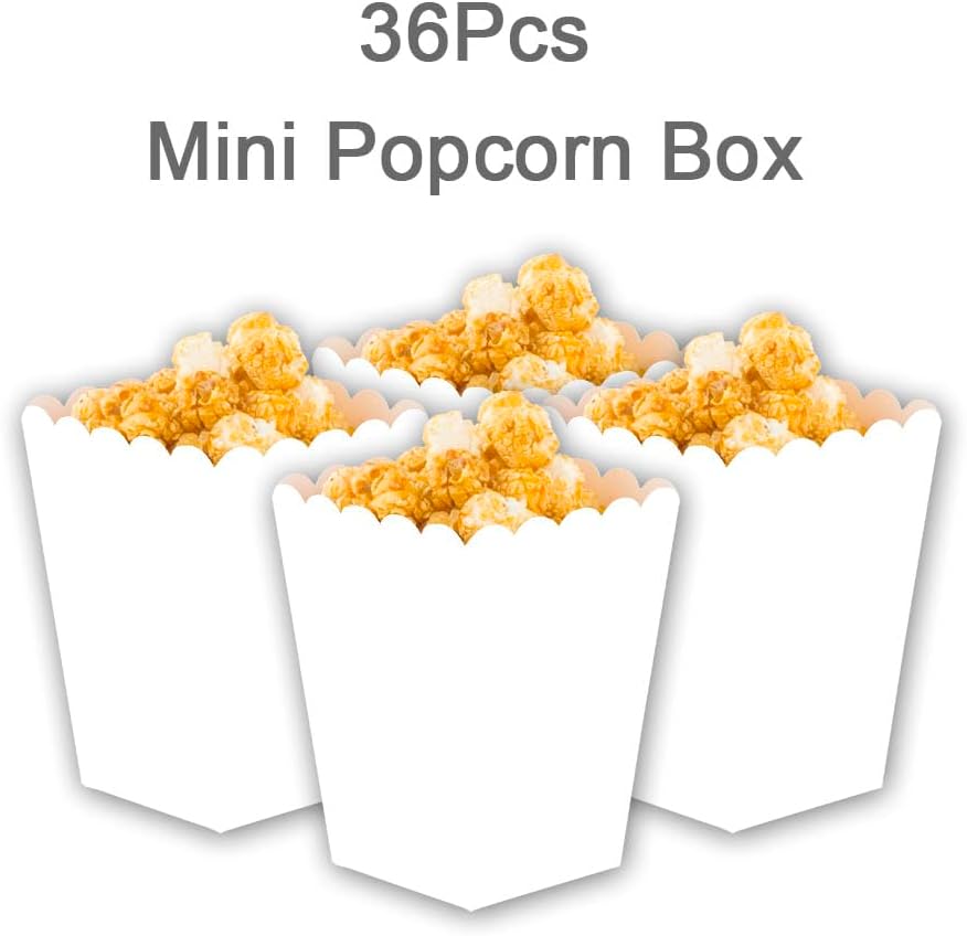 GAKA White 36 Pcs Popcorn Boxes Mini Paper Popcorn Box Cardboard Popcorn Container,for Party Supplies