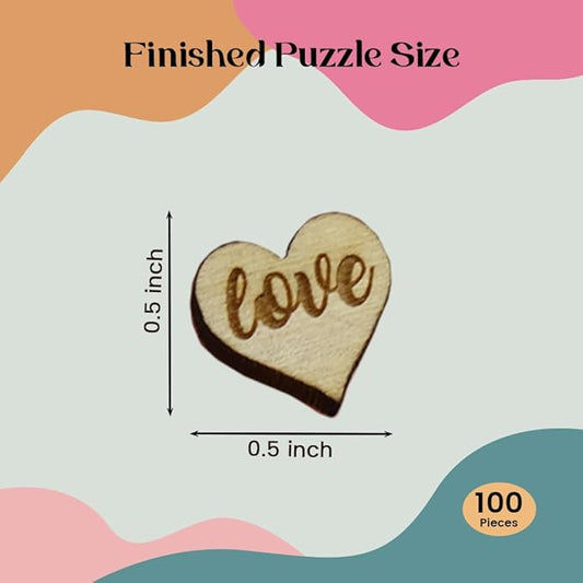 Confetti - Engraved Wood - Rustic Wooden Wedding Decor Party Table Scatter Decorations (Tiny Heart)