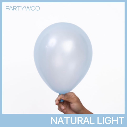 PartyWoo Light Blue Balloons 50 pcs 12 Inch Pearl Baby Pastel Sky Aqua Blue Balloons for Graduation Baby Shower Gender Reveal Weddings Under the Sea Birthday Party Decorations Blue-Z02