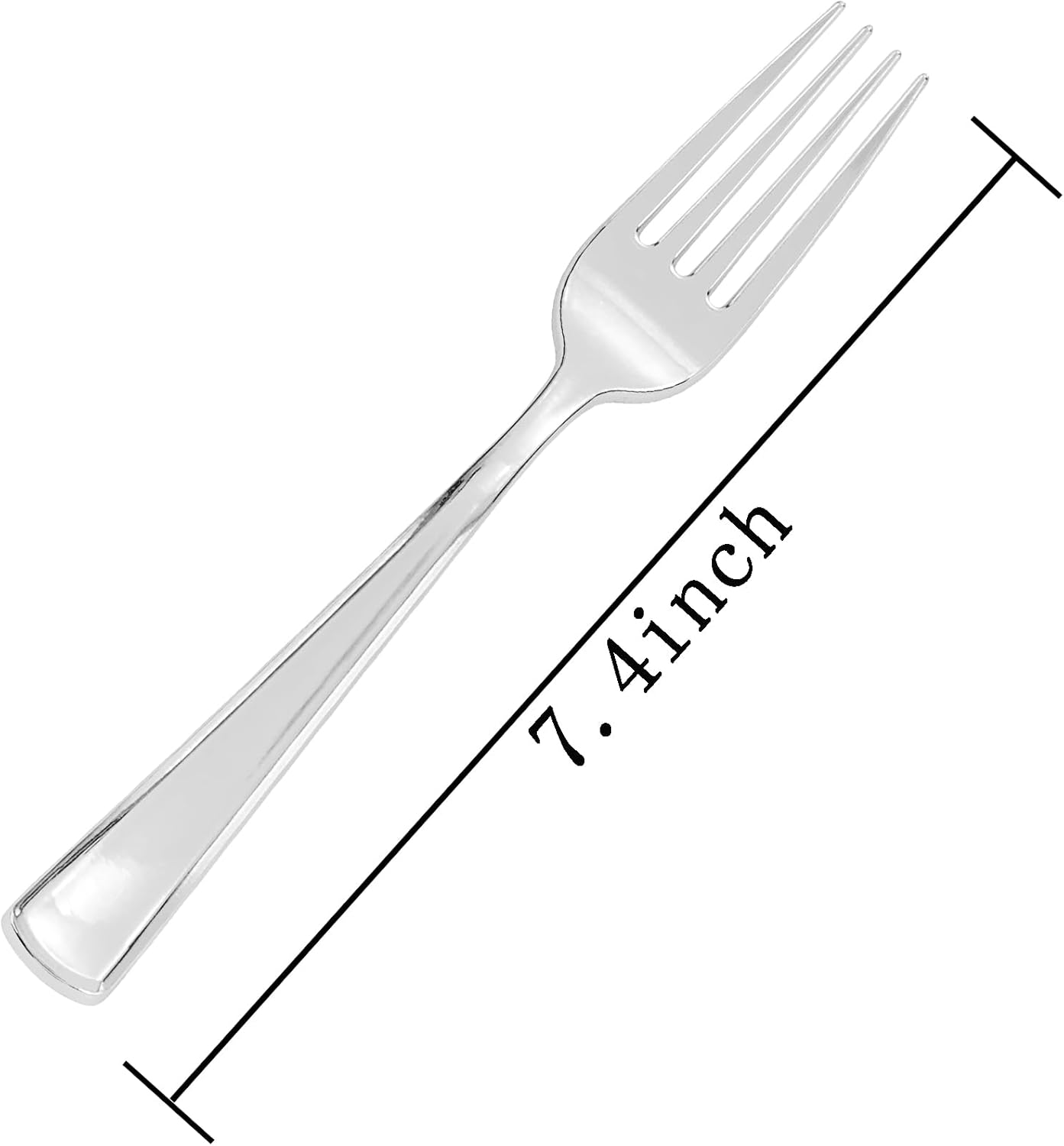 Liacere 200 Pack Silver Plastic Forks - 7.4 inch Heavy Duty Forks - Heavyweight Disposable Forks - Silver Plastic Silverware for Catering, Parties, Dinners for Christmas